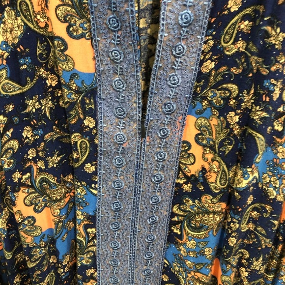 eShakti dress EUC  m/s blue, peasant boho style - Picture 11 of 15